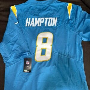 Omarion Hampton Los Angeles Chargers Blue Jersey men’s size medium large xl NWT
